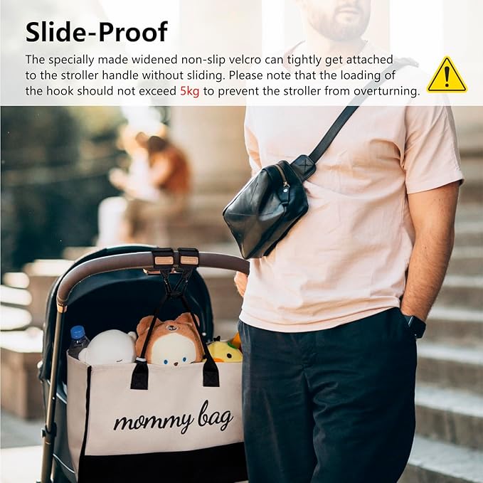 TOPDesign Universal Baby Stroller Organizer, Stroller Caddy with Detachable Mesh Bag & Heightened Insulated Cup Holders & Non-Slip Secure Hooks Accessories, Fits Most Strollers (Unicorns & Girls)