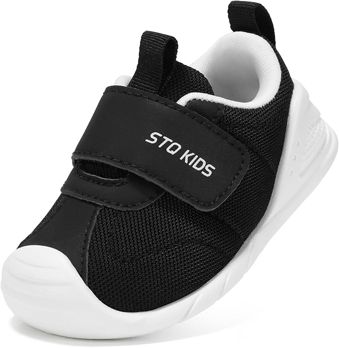 Baby Shoes Wide Toe Box Infant Boy Girl First Walker Shoe Toddler Crib Barefoot Sneakers Non-Slip Sole Soft Breathable Mesh Lightweight Walking Indoor Newborn Chubby Babies 6 9 12 18 24 Months