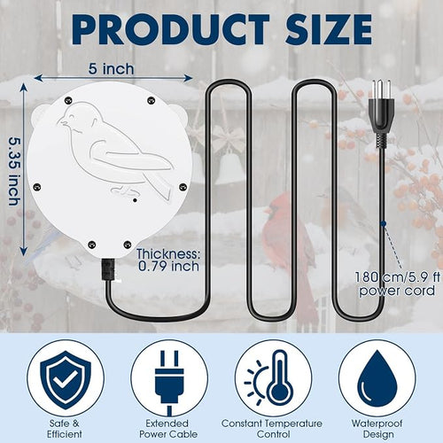 2 Pack Outdoors 100W Bird Bath Heater - Image 2