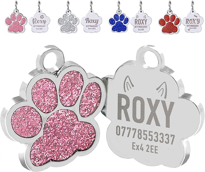EDSG Cat Dog Tags Personalized for Pets, Dog Name Tags Cat Name ID Tag by EDSG