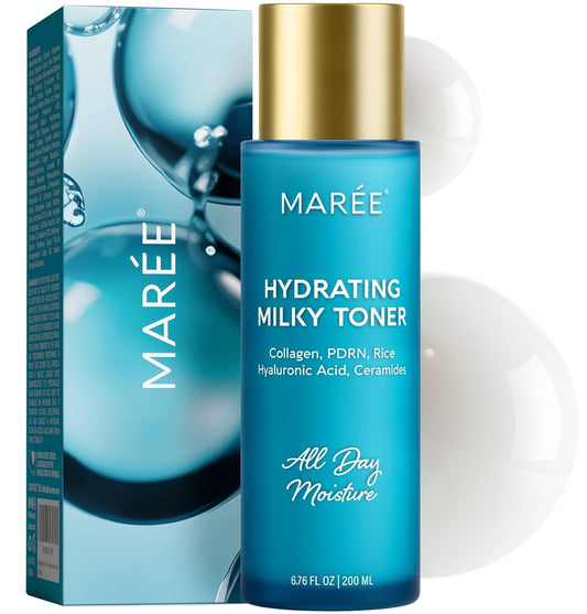 MAREE Hydrating Milky Toner for Face - Rice Toner with Niacinamide & Collagen - Skin Barrier Repair Hydrating Toners for Face - Milk Toners Essence - PDRN, Hyaluronic Acid, Ceramides - Tonico Facial