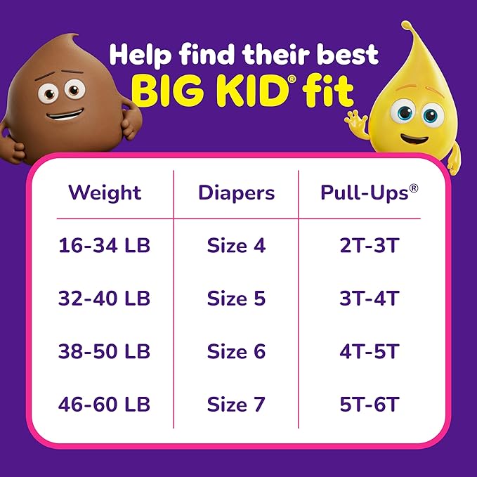 Pull-Ups Girls' Potty Training Pants, Size 3T-4T Training Underwear (32-40 lbs), 66 Count