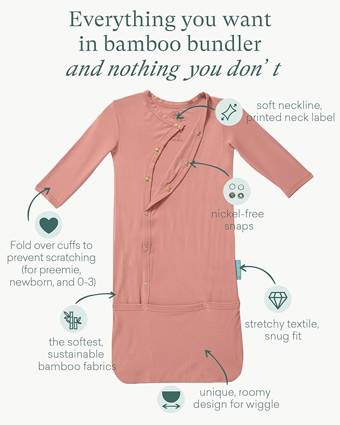 PurComfy Supersoft Baby Sleeper Gowns, Premium Bamboo Viscose Infant Nightgown Sleepers Preemie Newborn Snap Bundler