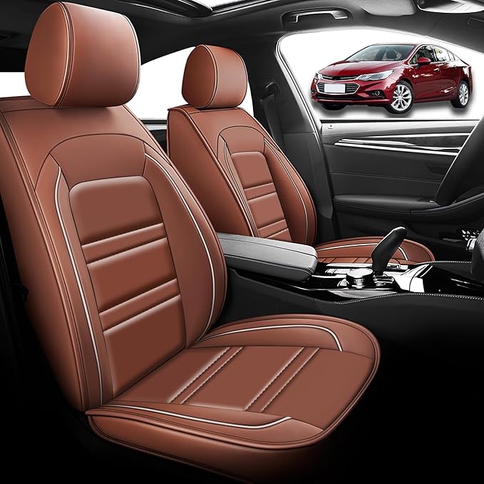 Seat Cover for Chevy Cruze 2011-2019 | Car Seat Covers Front Seats, Waterproof Seat Protectors, Automotive Front Seat Covers (Front Seat, Coffee)