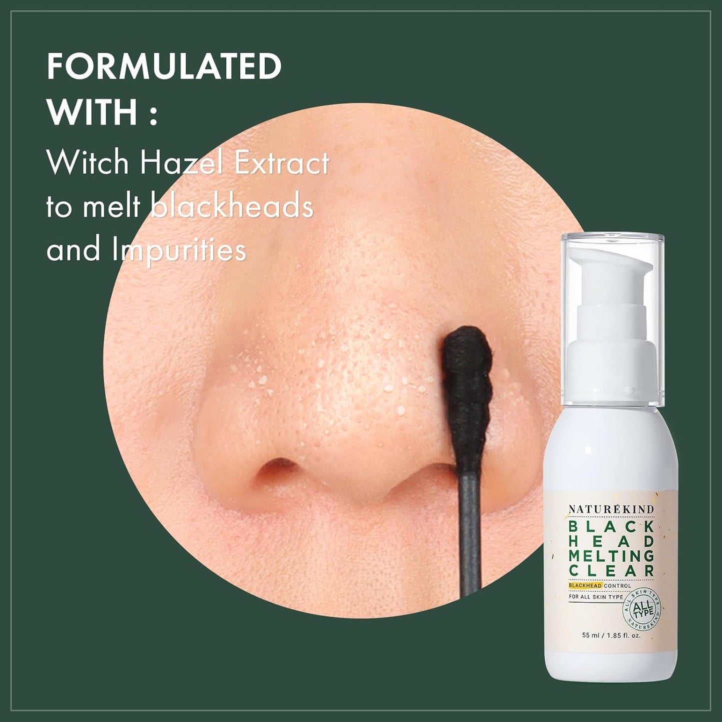 Blackhead Melting Clear with Witch Hazel is ideal for K-beauty routines, effectively removing blackheads , Sebum Control and unclogging pores, 55ml, 1.85 fl. oz.