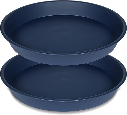 2 Pack of 10 inch Plant Saucer Gray, Heavy Duty Plastic Plant Saucer 10 inch by Bleuhome