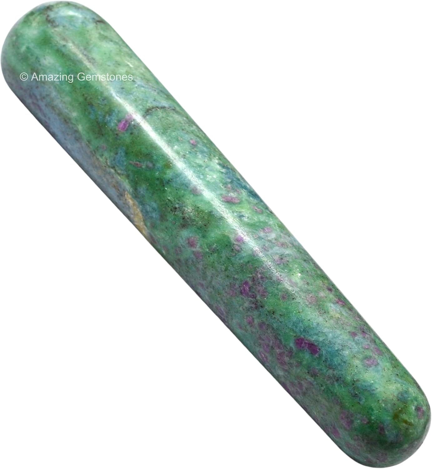 Amazing Gemstone Ruby Fuchsite Crystal Wand Massage Stick - Pelvic Wand Gua Sha for Adults - Crystals and Healing Stones Massage Wands for Adults Gifts (Smooth)