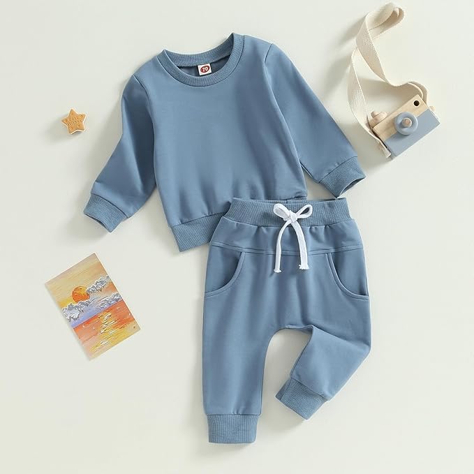 Tiaham Baby Boy Clothes Girl Outfits Fashion Sweatshirt Sweat Pant Kids Toddler Tops Pant Sets