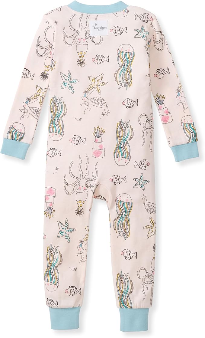 Burt's Bees Baby baby-girls Sleepers, 100% Organic Cotton, One-piece Zip Up Footless Jumpsuit, Snug Fit Pajamas