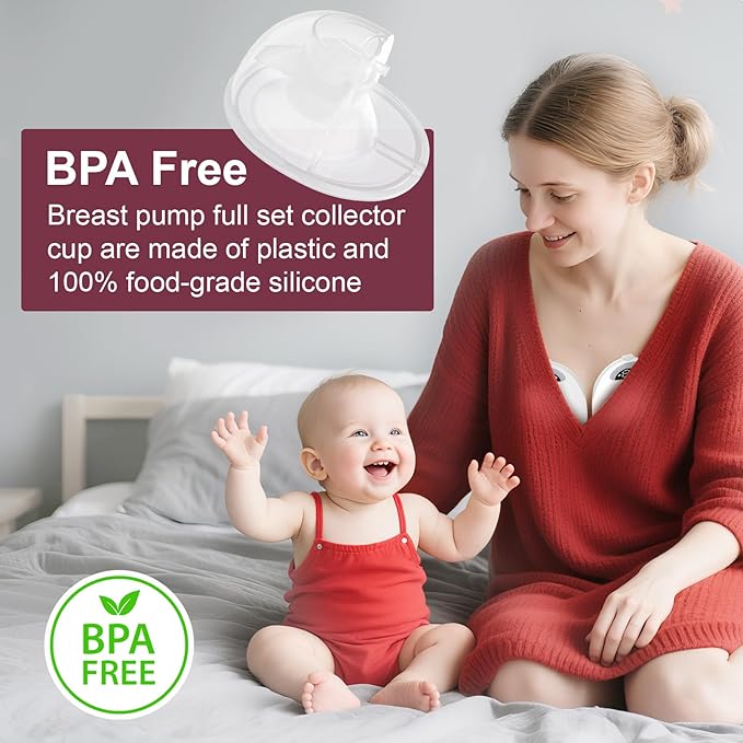2pcs Collector Set Compatible with Momcozy M5 Breast Pump, Replacement Pump Parts Accessories Compatible for M5 Momcozy