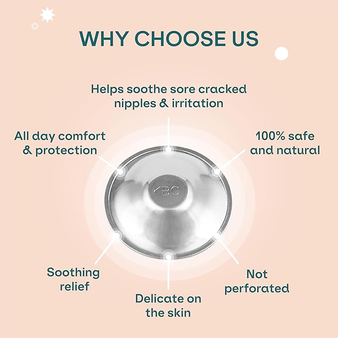 Koala Babycare The Original Silver Nursing Cups - Nipple Shields for Breastfeeding Newborn - Breastfeeding Essentials - Protect and Soothe - Tri-Laminate Silver - Maxi Size