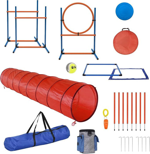 15 Piece Pets Agility Training Equipment, Obstacle Course Kit by Sedeke