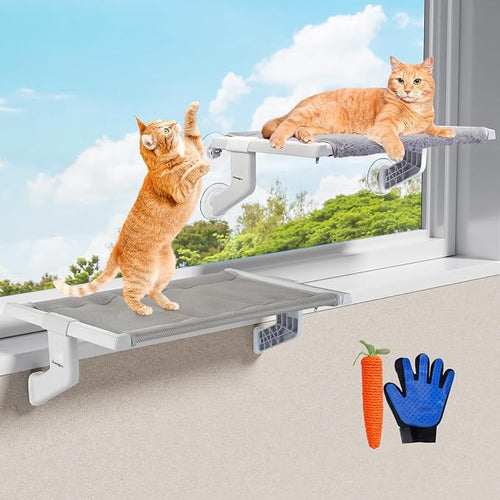 2 in 1 Cat Window Perch, Cat Window Hammock by HOMAGICO