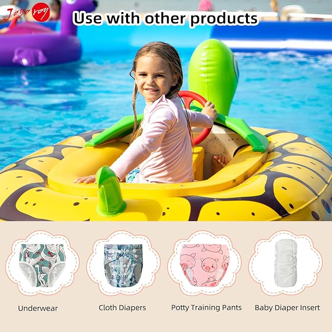 Joyo roy 6Pcs Waterproof Cloth Diaper Cover Reusable Plastic Training Pants for Toddlers Plastic Diaper Covers for Baby Girls Leak Proof Rubber Pants for Potty Training Covers for Cloth Diapers 3T
