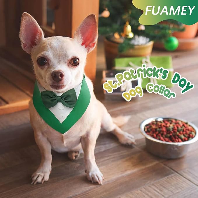 FUAMEY Dog Tuxedo St.Patrick's for Small Dogs, Dog Formal Suit Dogs Attire Pet - Image 2