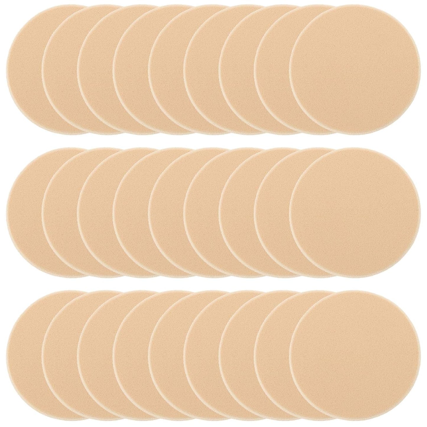 25 Pcs Women's Round Soft Makeup Beauty Eye Face Foundation Blender Facial Smooth Powder Puff Cosmetics Blush Applicators Sponges Use for Dry and Wet