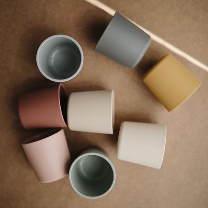 mushie Dinnerware Cups For Kids | Made in Denmark, Set of 2 (Sage)