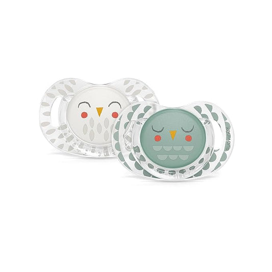Suavinex Bonhomia SX PRO Physiological Pacifier, Supports Breastfeeding Babies, Pacifiers 18+ Months, 2 Pack Baby Pacifier, Baby Accessories, (Mint/Beige)