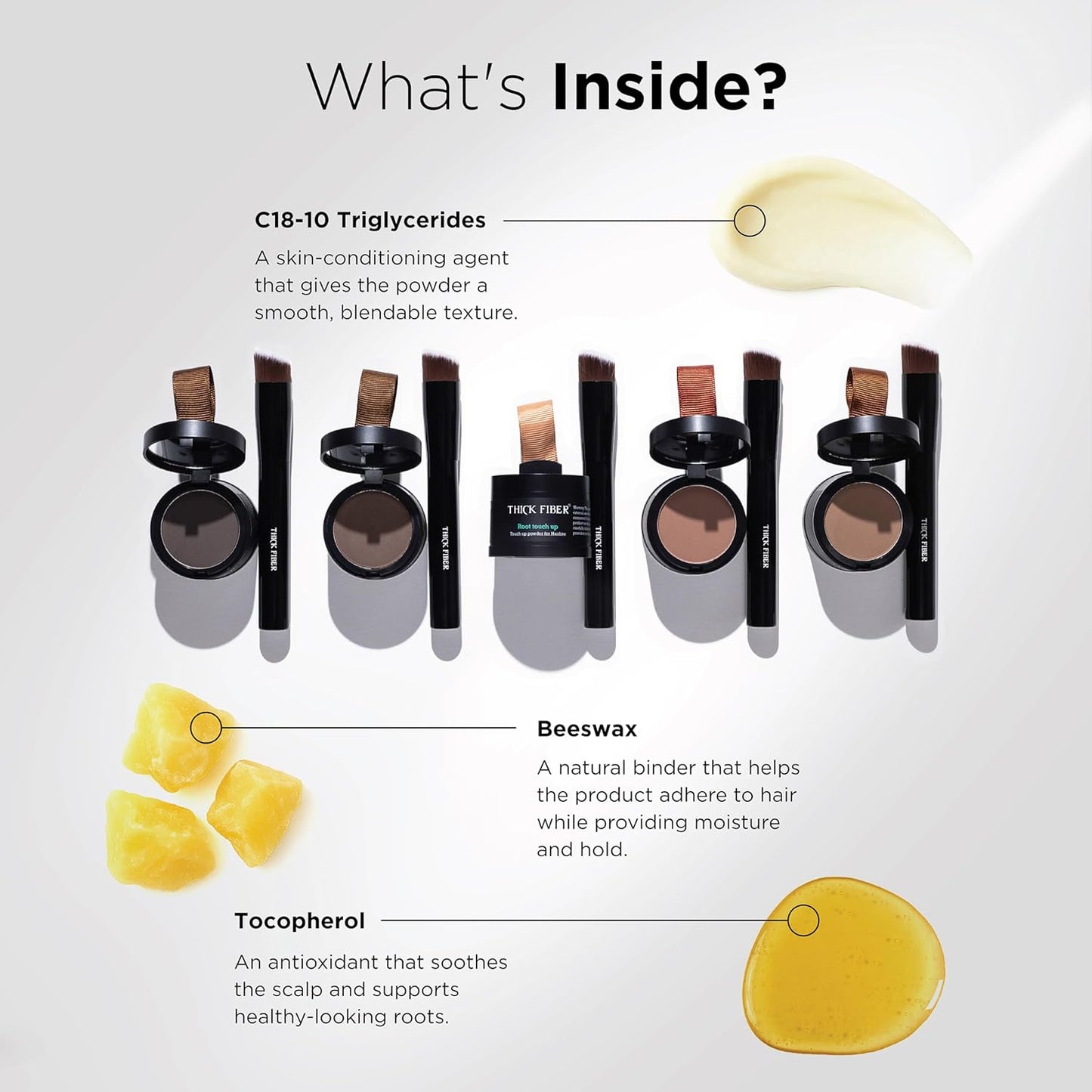 THICK FIBER Root Touch Up Concealer - Hairline Powder for Thinning Hair, Water & Sweat Resistant Hair Loss Cover Up Set with Brush (Light Blonde)