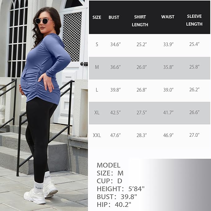GINKANA Maternity Hoodie Long Sleeves Shirts Casual Maternity Top Pregnancy Sweatshirt Casual Clothes