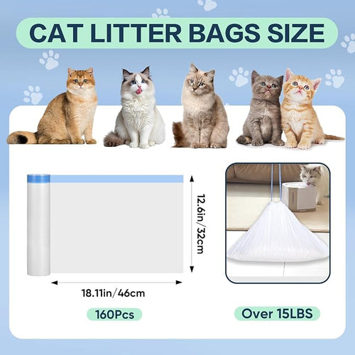 160 Count Cat Litter Box Liners Compatible - Image 2