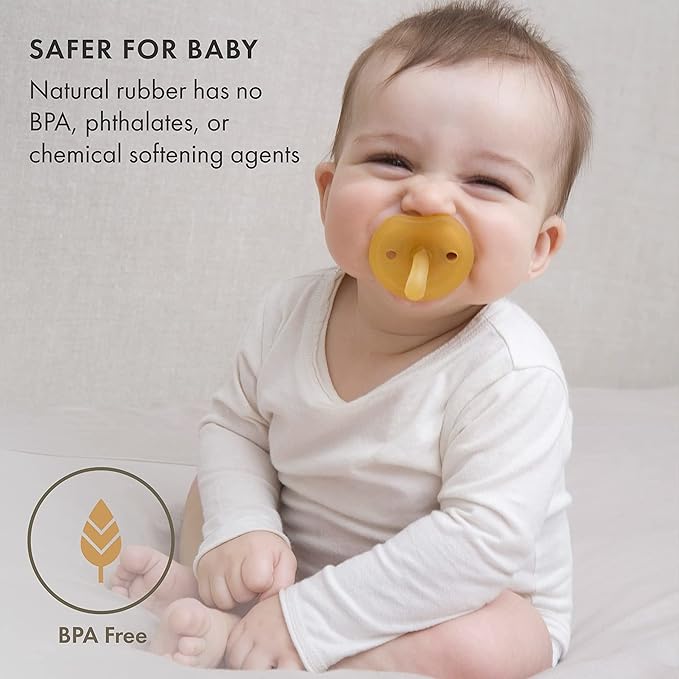 Natursutten Pacifiers 0-6 Months - 2-Pack Butterfly Shield Orthodontic Nipple Natural Rubber Safe & Soft BPA-Free Pacifier for Breastfeeding Babies - Newborn Pacifiers Made in Italy