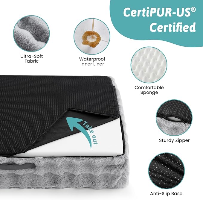 Orthopedic Dog Bed for Medium Small Size Dog, Soft and Warm Faux Fur Sofa for - Image 4