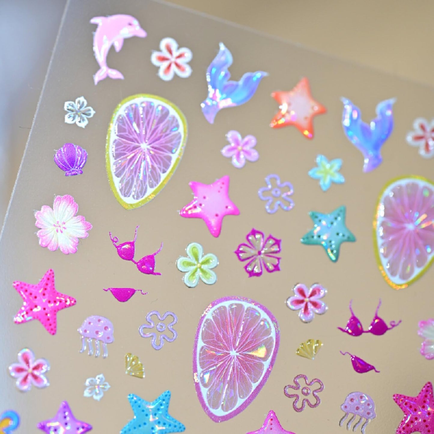 5D Embossed Ocean Life Nail Art Stickers Decals Self Adhesive Seashell Starfish Nail Decals Sea Colorful Designs Summer Nail Stickers Mermaid Manicure Sliders for Women DIY Nail Art Decorations