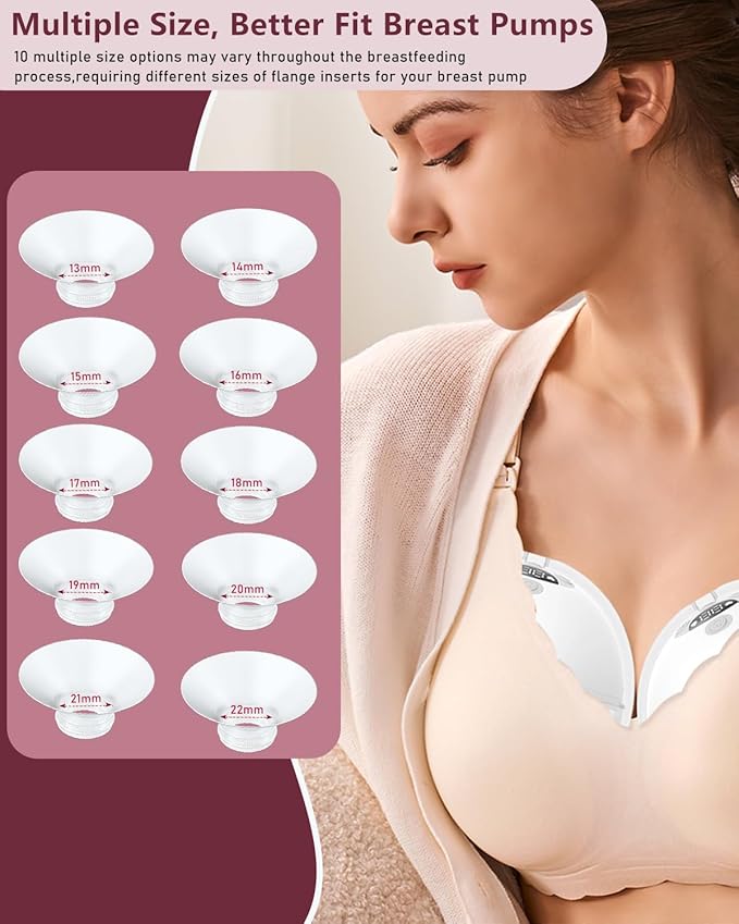 Flange Insert 2PCS 17mm Compatible with Momcozy M9/M6/M5/S12 Pro/V1 Pro/V2 pro, Spectra/Medela/Elvie/NCVI/TSRETE/eufy/Lansinoh/Paruu/MomMed Breast Pump 24mm Shields/Flanges (2pcs-17mm)