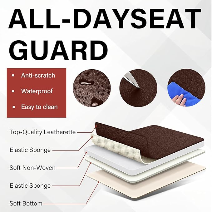 Leather Car Seat Covers Fit for LR LR4 2009-2016, 5 Seater Waterproof and Wear-Resistant Seat Cover Interior Accessories(Full Set with Pillow,Coffee)