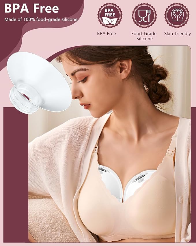4PC Flange Insert 13mm Compatible with Momcozy M5/M6/M9/S12 Pro/V1 Pro/V1 Pro Breast Pump, Fit for Eufy/Elvie/Medela/Spectra/Lansinoh/NCVI/Lansinoh/TSRETE with 24mm Flange/Shield Breast Pump