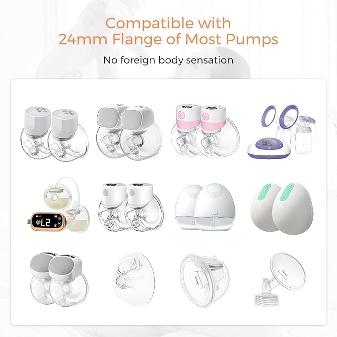 Flange Inserts 17mm 6PCS - Compatible with Momcozy M5/M6/S12 Pro/S9 Pro/V1/V2,Spectra,Medela,Elvie,Lansinoh 24mm Flange - Breast Pump Replacement Pump Parts - BPA Free Silicone,6 Pack