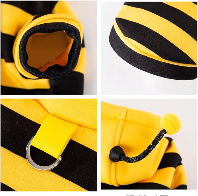 Selena Cat Bee Antennae Costume Hoodies Cute Bee Stripes Dog Kitten Puppy Pet - Image 5