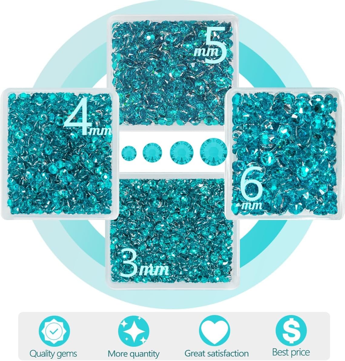 Blue Zircon Crystal Resin Rhinestones w B7000 Jewelry Glue for Bedazzling Crafting Turquoise Blue Flatback Stones Gems 3mm 4mm 5mm 6mm Diamonds Crystals Charms for Nails Face Eye Makeup Crafts
