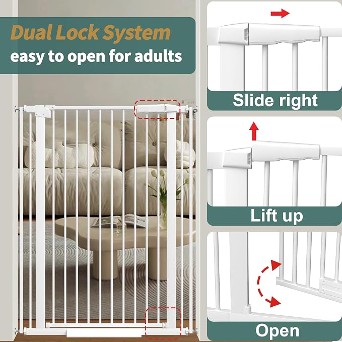 40.55" Tall, 34.05-45.86 Inch Wide, 1.37" Ultra Narrow Spacing Dog Pet Baby - Image 8