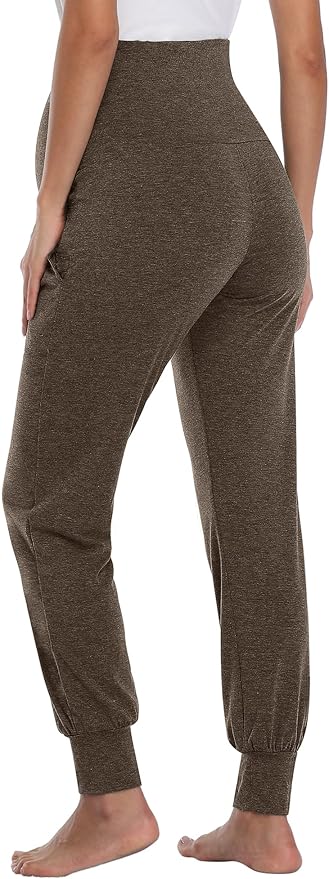 AMPOSH Women's Maternity Pants Stretchy Lounge Workout Pants Casual Loose Comfy Pregnancy Joggers with Pockets