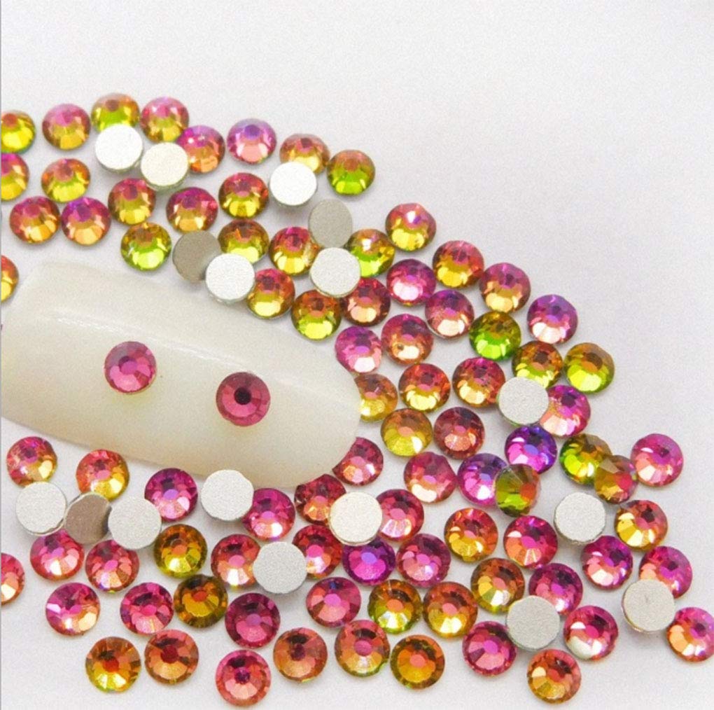 Rhinestones flat back gems round DIY decorative Nail Face and apparel accessories ss3-20 mix size(4320pcs five color)