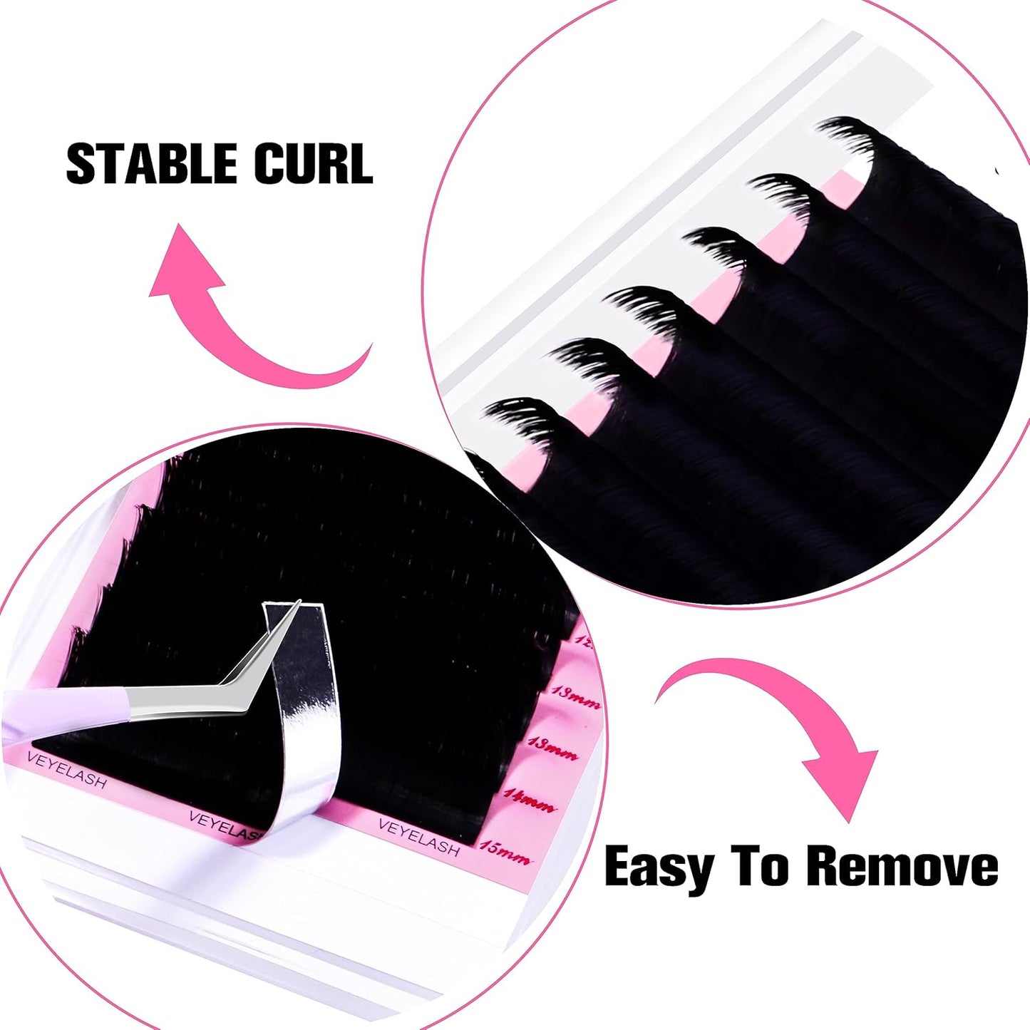 VEYES INC Cashmere Smart Fan Lash Extensions 0.03 0.05 0.07 C/CC/D Curl 8-20mm Mixed & Single Length, Super Matte Black Volume Lashes, Professional Supplies for Lash Techs (0.05 CC 9mm)