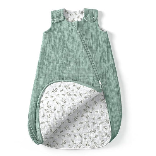lulumoon Sleep Sack Muslin for Baby: Cotton Wearable Blanket for 3-9 Months - Soft Lightweight Ideal for Nursery Lounge Nighttime Naptime 6-12 Months