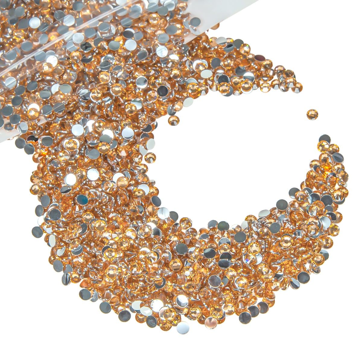 16000PCS Caramel Gold Crystal Resin Rhinestones for Crafting 3mm 4mm 5mm Golden Flatback Stones Diamonds Crystals Gems for Nails Face Eyes Makeup Body Tumblers Bottles DIY Crafts Clothes Shoes