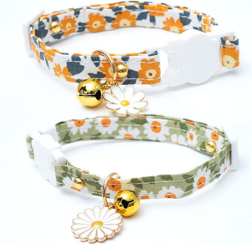 2 Pack Cotton Breakaway Cat Collars by Faygarsle