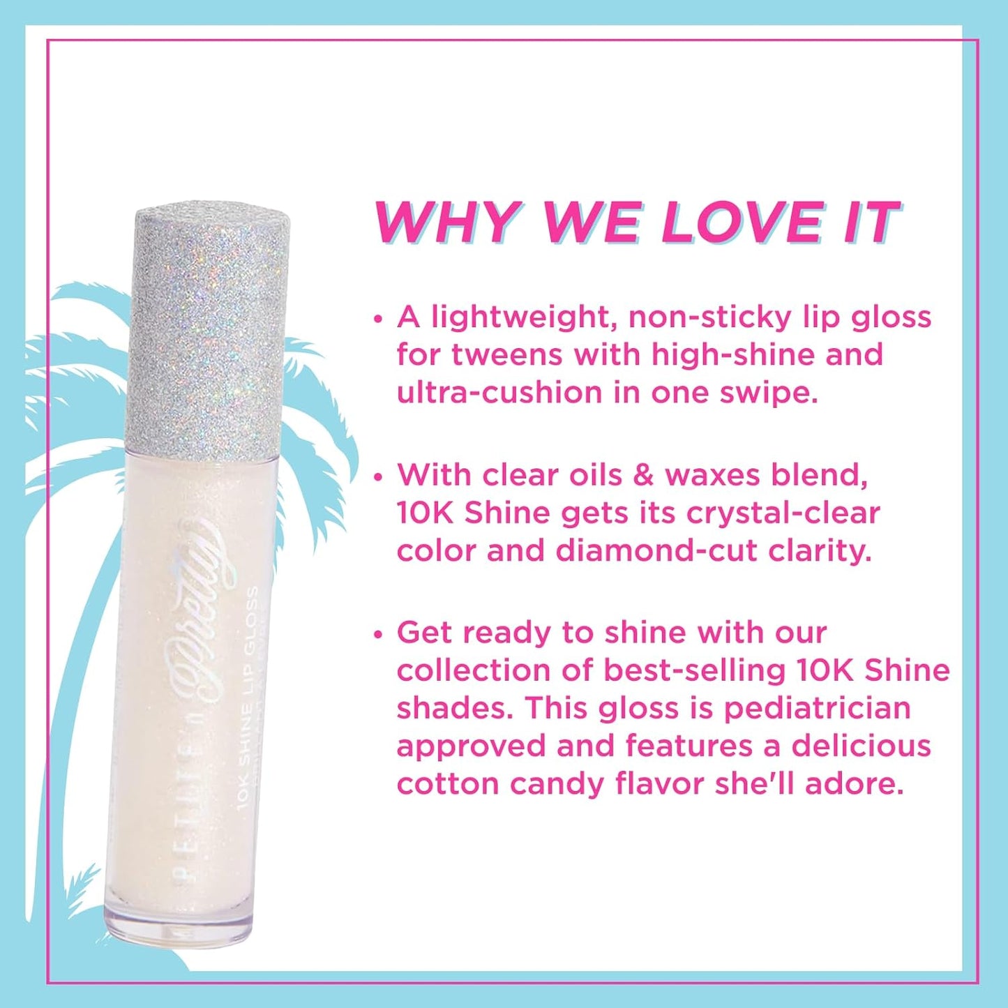 Petite 'N Pretty 10K Shine Lip Gloss for Girls (Diamond Heist) - Makeup for Kids, Tweens, Teens - High Shine, Soft, Hydrating, Lightweight, Made in the USA