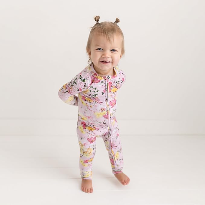 Posh Peanut Convertible Baby Sleepers - Girls Footless Baby Pajamas with 2 Way Zipper for Easy Diaper Changes