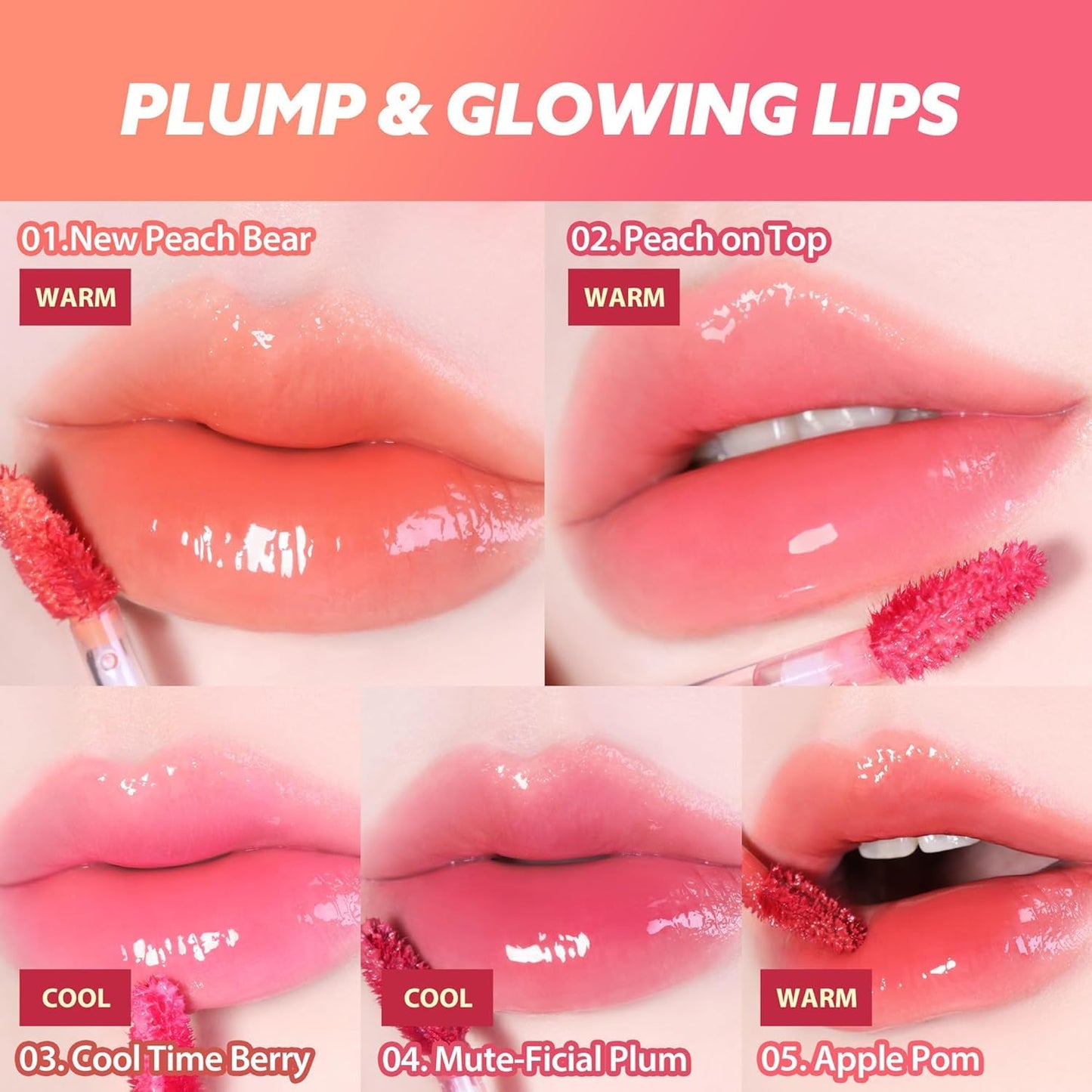 MILKTOUCH Jelly Fit Lip Tint (01 New Peach Bear) with Cooling Plumping Effect and Water-Based Non-Sticky Texture | Long Lasting Korean Beauty Lipstain Tinted Gloss Oil Brown K Makeup