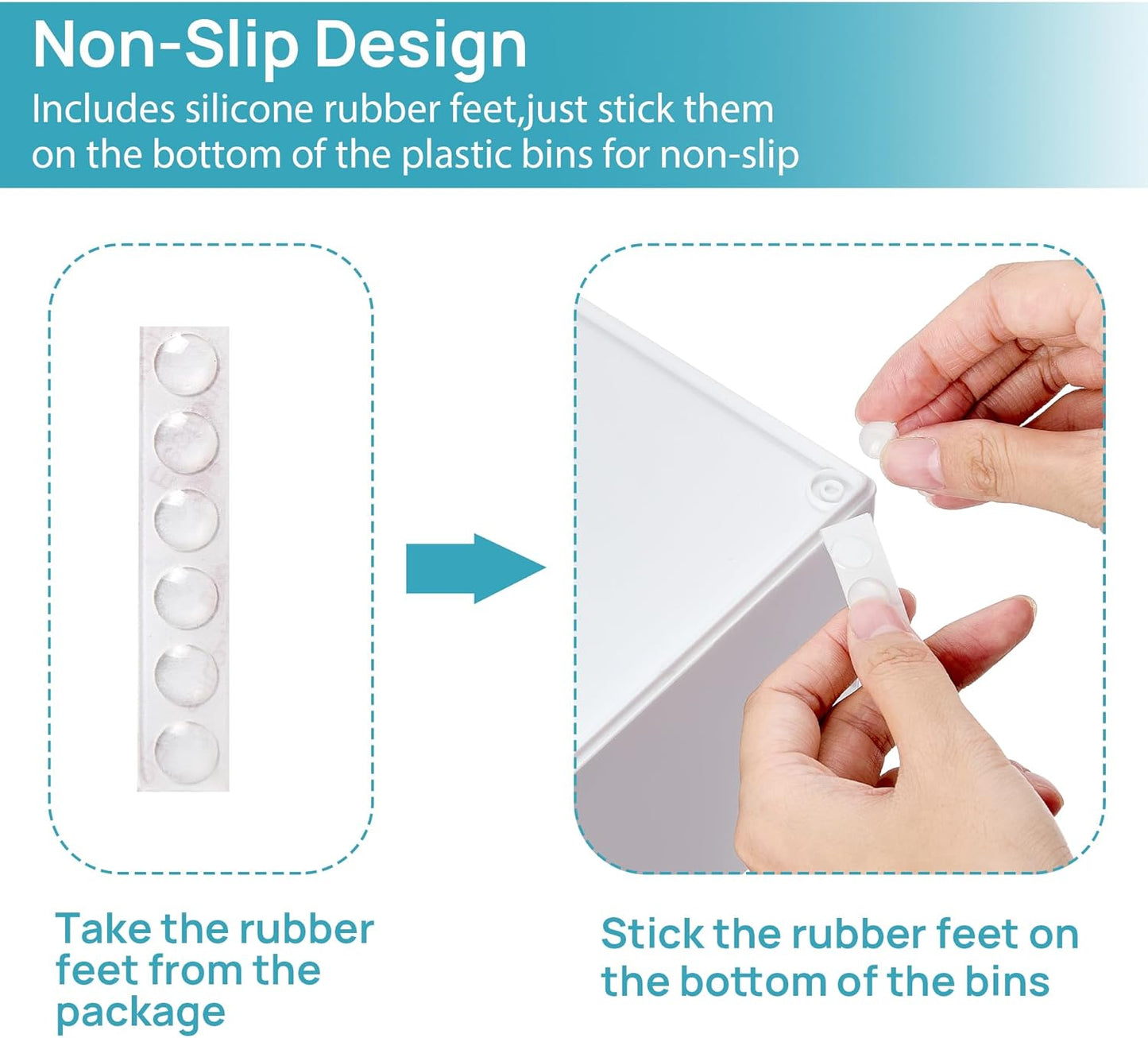 Vtopmart 4Pack Stackable Storage Drawer, 4.4'' Tall Bathroom Makeup Organizer,Plastic Storage Bins For Vanity, Undersink, Kitchen Cabinets, Pantry, Home Organization(White)