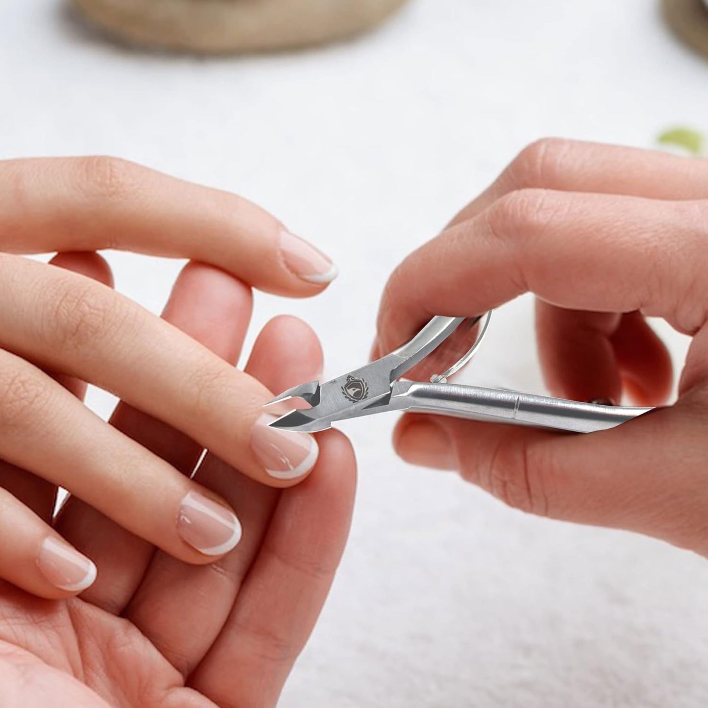 Cuticle Trimmer - Professional Nail Cuticle Nippers Cuticle Pusher Cuticle Cutter Scissors Sharp 3/4 Jaw Remover Clippers Stainless Steel Manicure Pedicure Tools Fingernails Toenails by Krisp Beauty