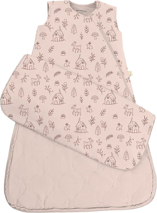 GUNAMUNA günamüna Unisex Baby, Toddler Wearable Blanket, Sleeping Bag Bamboo Rayon, Sleep Sack with Diaper Zipper, 1.0 TOG