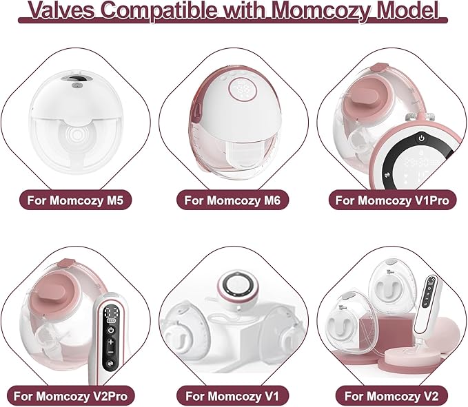 12 Pack Pump Replacement Parts, 8PCS Duckbill Valves 4PCS Silicone Diaphragm Compatible with Momcozy M5, M5 Breast Pumps Replacement Accessories Breastfeeding Essentials Kit