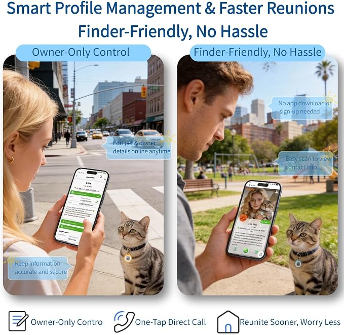 Peace of Mind for Cat Owners: 2-Pack QR ID Tags. The Microchip Backup That - Image 3