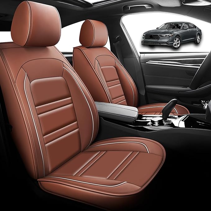 Seat Cover for Honda Accord 2003-2025 | Car Seat Covers Front Seats, Waterproof Seat Protectors, Automotive Front Seat Covers (Front Seat, Coffee)